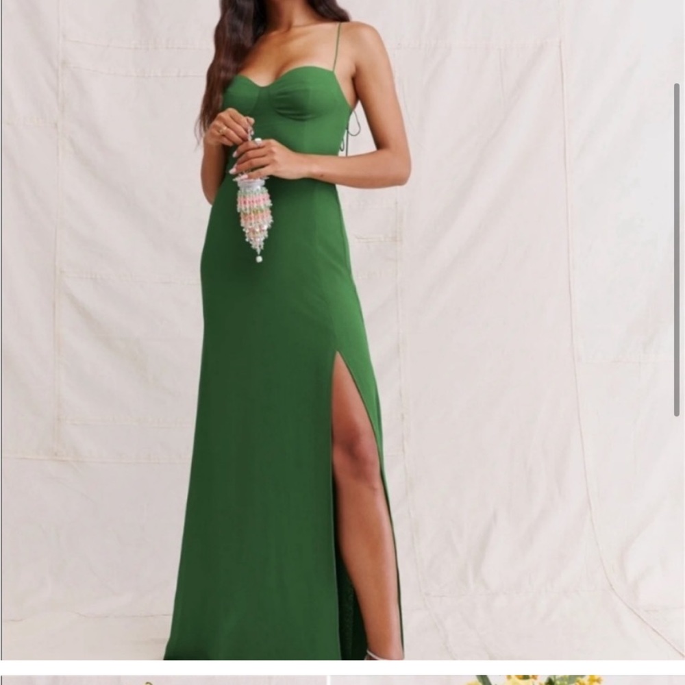 Reformation Melita Maxi Dress In Kelly 0 NWT